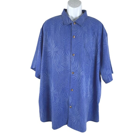 Tommy Bahama Hawaiian Silk Shirt Mens 3XL Blue Leafy Oasis NWT TP-3256